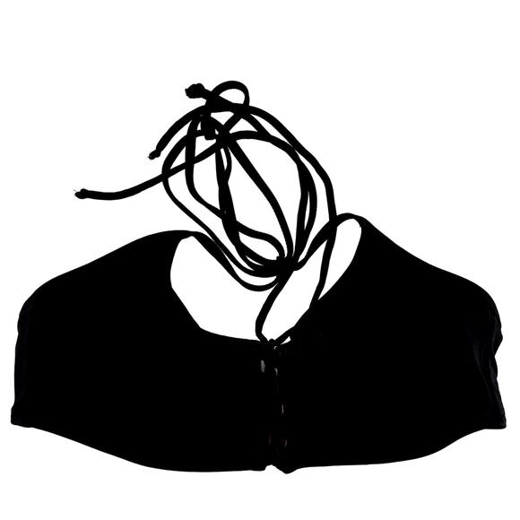 Pink Victoria's Secret Strappy Halter Bikini Top Summer Unpadded Black Pink M - Picture 1 of 4